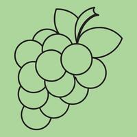 Grape line art illustrations, ideal for coloring, crafts, and educational materials. Simple fruit outlines for coloring and drawing practice. Great for kids and adults work or project. vector