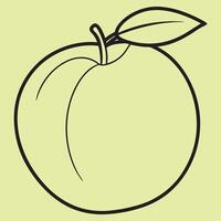 Apricot line art illustrations, ideal for coloring, crafts, and educational materials. Simple fruit outlines for coloring and drawing practice. Great for kids and adults work or project. vector