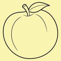 Peach line art illustrations, ideal for coloring, crafts, and educational materials. Simple fruit outlines for coloring and drawing practice. Great for kids and adults work or project. vector