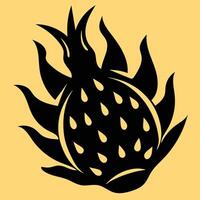 Dragon fruit silhouette illustrations, ideal for coloring, crafts, and educational materials. Simple fruit outlines for coloring and drawing practice. Great for kids and adults work or project. vector