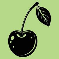 Cherry fruit silhouette illustrations, ideal for coloring, crafts, and educational materials. Simple fruit outlines for coloring and drawing practice. Great for kids and adults work or project. vector