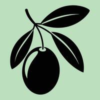 Olive fruit silhouette illustrations, ideal for coloring, crafts, and educational materials. Simple fruit outlines for coloring and drawing practice. Great for kids and adults work or project. vector