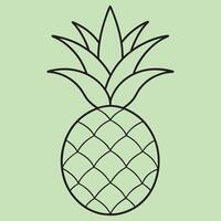 Pineapple line art illustrations, ideal for coloring, crafts, and educational materials. Simple fruit outlines for coloring and drawing practice. Great for kids and adults work or project. vector