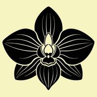 Orchid Flower silhouette illustrations, ideal for coloring, crafts, and educational materials. Simple fruit outlines for coloring and drawing practice. Great for kids and adults work or project. vector