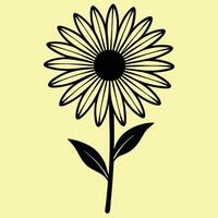 Daisy Flower line art illustrations, ideal for coloring, crafts, and educational materials. Simple fruit outlines for coloring and drawing practice. Great for kids and adults work or project. vector