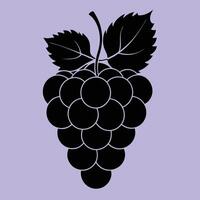 Grape fruit silhouette illustrations, ideal for coloring, crafts, and educational materials. Simple fruit outlines for coloring and drawing practice. Great for kids and adults work or project. vector