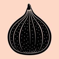 Fig fruit silhouette illustrations, ideal for coloring, crafts, and educational materials. Simple fruit outlines for coloring and drawing practice. Great for kids and adults work or project. vector