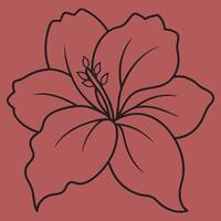 Hibiscus Flower silhouette illustrations, ideal for coloring, crafts, and educational materials. Simple fruit outlines for coloring and drawing practice. Great for kids and adults work or project. vector