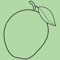 Mango line art illustrations, ideal for coloring, crafts, and educational materials. Simple fruit outlines for coloring and drawing practice. Great for kids and adults work or project. vector