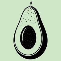 Avocado fruit silhouette illustrations, ideal for coloring, crafts, and educational materials. Simple fruit outlines for coloring and drawing practice. Great for kids and adults work or project. vector
