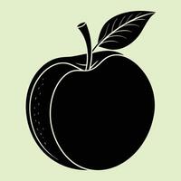 Peach fruit silhouette illustrations, ideal for coloring, crafts, and educational materials. Simple fruit outlines for coloring and drawing practice. Great for kids and adults work or project. vector
