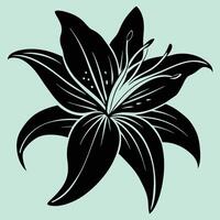 Lily Flower silhouette illustrations, ideal for coloring, crafts, and educational materials. Simple fruit outlines for coloring and drawing practice. Great for kids and adults work or project. vector
