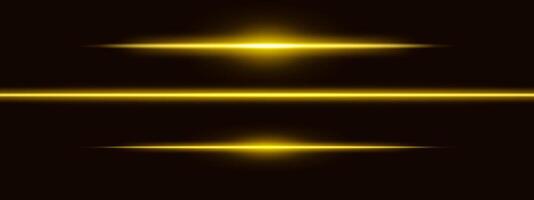 Gold light glare beam. A sharp horizontal beam reflection. Sci-fi designs, light transitions, or futuristic effects. Glowing light streaks and neon effects. Dynamic shine wallpaper background vector