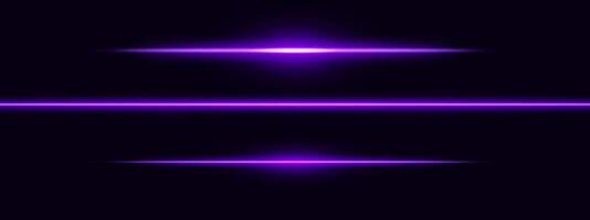 Purple light glare beam. A sharp horizontal beam reflection. Sci-fi designs, light transitions, or futuristic effects. Glowing light streaks and neon effects. Dynamic shine wallpaper background vector