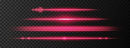 Red light glare beam. A sharp horizontal beam reflection. Sci-fi designs, light transitions, or futuristic effects. Glowing light streaks and neon effects. Dynamic shine wallpaper background vector
