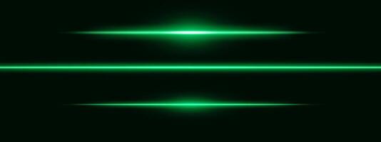 Green light glare beam. A sharp horizontal beam reflection. Sci-fi designs, light transitions, or futuristic effects. Glowing light streaks and neon effects. Dynamic shine wallpaper background vector