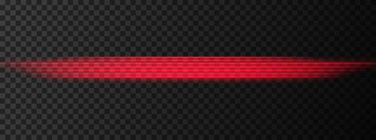 Red horizontal light beam. Bright glowing effect with smooth, layered edges. Sci-fi designs, light transitions, and modern highlights. Dynamic glow against a dark background vector