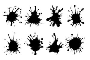 Ink Splatter Set in Black and White vector