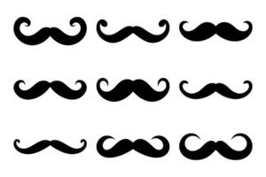 Retro Mustache Silhouette Collection vector