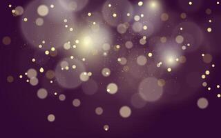 Golden bokeh lights on a dark background, creating a magical and festive atmosphere. Sparkling light effect with subtle glowing particles on a dark background vector