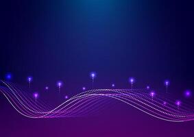 Abstract futuristic on dark blue background. Wave technology concept. Design for futuristic, fiber optic, wave, telecoms, digital, online, network, communication, connection. vector