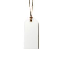 Blank price tag with a string, perfect for product labeling and organization, isolated on a clear background for versatility. png