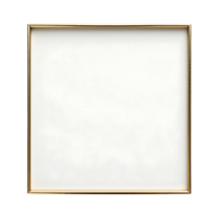 Isolated square gold frame featuring a sleek, minimalist style, ideal for displaying artwork and photographs. png
