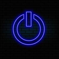Neon On-off power buttons icon . Neon light power button turning on and off. neon Power Button icon on the black background. vector