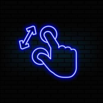3d computer cursor hand web for concept design. 3d hand pointing icon design. neon. vector
