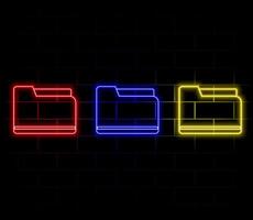 Set line shopping bag and dollar, Diamond, Share and File document. Glowing neon icon. vector