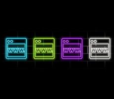 Browser page concept. Animated symbol icon 4K. Neon effect, linear and alpha channel. vector