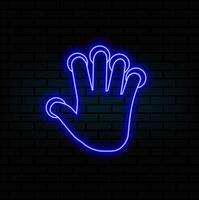 neon touch icon. Minimal universal theme set elements. Simple icon for websites, web design, mobile app..blue color. vector