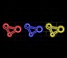 Share icon, connection symbol - network sharing icons, share line icon button, outline - connect, data sharing, link symbol. neon style. vector