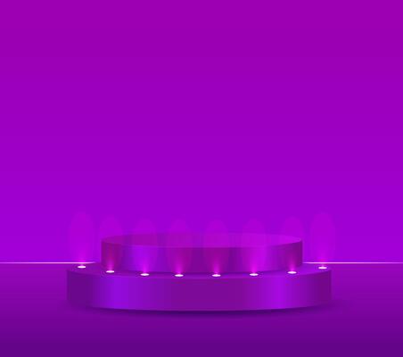 illuminated futuristic purple podium. gradient background. Ideal for product exhibitions, technology displays or modern models. Perfect for award ceremonies