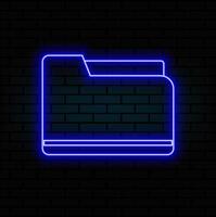Copy files neon icon. Simple thin line, web outline , minimalist icons for UI and UX, website or mobile app isolated on brick wall. vector