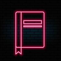 Glowing neon line Phone book icon isolated on black background. Address book. Telephone directory. vector