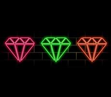 Diamond neon icon. Simple thin line, outline of casino icons for ui and ux, website or mobile application. vector