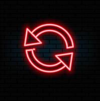 Digital money send, currency exchange sign. Neon futuristic transfer arrow icon. Web trade symbol. Mutual exchange of information isolated on blue background. red color. vector