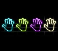 neon touch icon. Minimal universal theme set elements. Simple icon for websites, web design, mobile app. vector