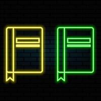 Notebook neon icon. Simple thin line, outline of education icons for ui and ux, website or mobile application vector