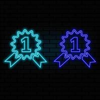 medal 1 place neon icon. Simple thin line, outline of logistics icons for ui and ux, website or mobile application vector