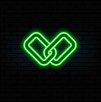 Glowing link line icon, connection and communication, chain symbol, futuristic technology with purple neon glow in the smoke. vector