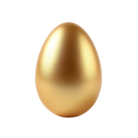 Isolated golden egg with a glossy finish, ideal for graphic design applications. png