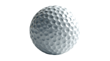 Macro shot of a golf ball, emphasizing its unique dimple pattern and sheen. png
