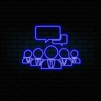 Neon icon set conversation, avatars, users. Set of red, blue, yellow neon icon vector