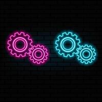 UI icon with neon light isolated in black background. 3d rendering - illustration. vector