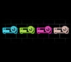 smart wi-fi mini projector neon light sign . smart wi-fi mini projector illustration.purple vector