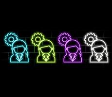 Single continuous line drawing Reception outline icon neon glow illustration concept vector
