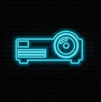 smart wi-fi mini projector neon light sign . smart wi-fi mini projector illustration.blue color vector