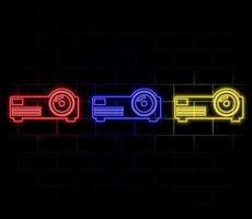 smart wi-fi mini projector neon light sign . smart wi-fi mini projector illustration.red vector